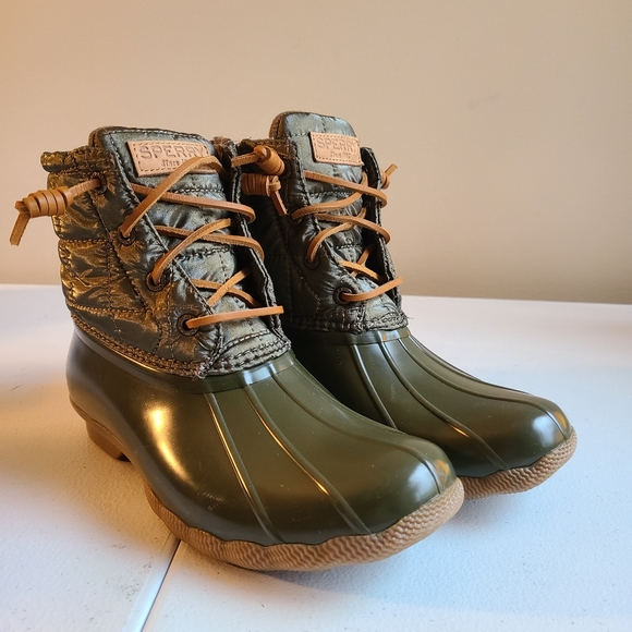 Sperry Shoes - Sperry dark green rain boots sz 6